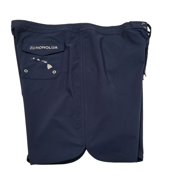 Honolua Size 40 Blue Board Shorts / Surfwear Hook & Loop Fly Back Pocket Logos - Picture 7 of 13